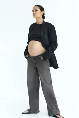 MAMA Wide Low Waist Jeans - Gris denim foncé — photo 4