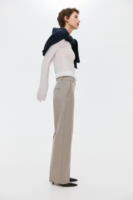Pantalon chic en twill - Beige — photo 3
