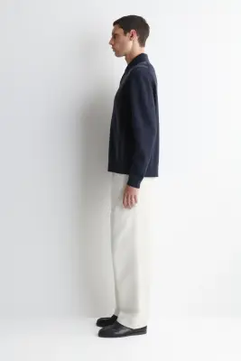 POLO RAYÉ EN LAINE MÉRINOS - MARINE / GRIS / RAYURES — photo 2
