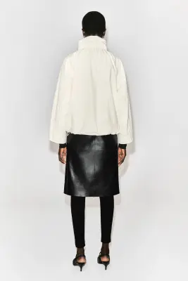 VESTE À COL CHEMINÉE EN NYLON - ÉCRU — photo 4