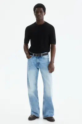 T-shirt Slim Fit en maille - Noir — photo 1