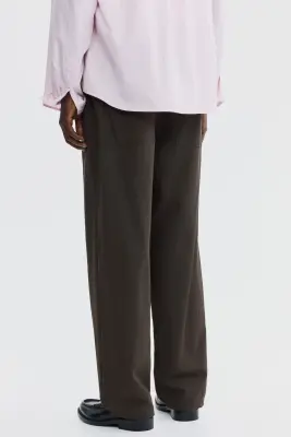 Pantalon Regular Fit en coton mélangé - Marron foncé — photo 3