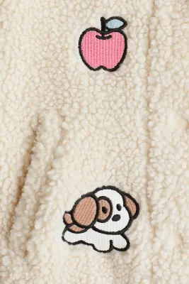 Veste en tissu Teddy bear avec patchs - Beige clair/Hello Kitty — photo 4