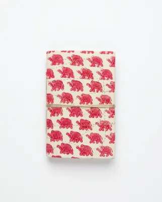 Carnet Indira - Motif Éléphant rose – Mamamushi Studio — photo 2