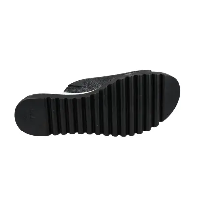 Mules Gabor 44.613.04 Noires - Cuir Texturé Talon Compensé 5 cm Grande Pointure Femme — photo 4