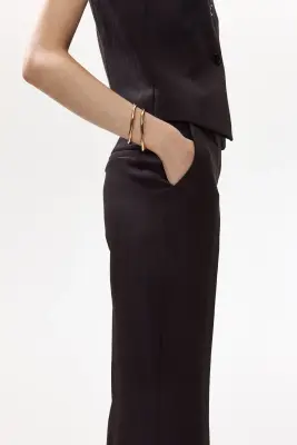 Pantalon chic avec jambes bootcut - Marron foncé — photo 2