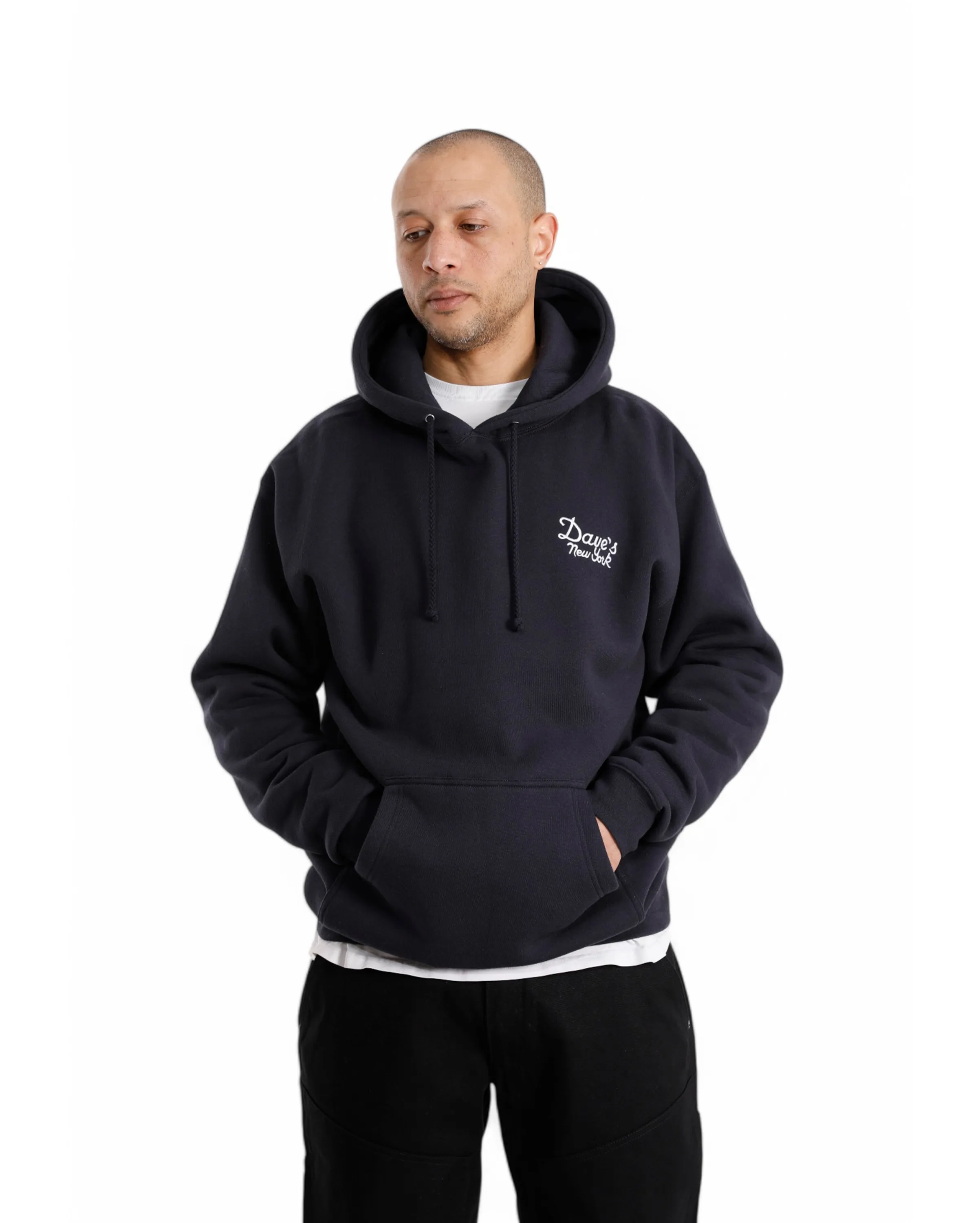Vintage Logo Hooded Sweat Navy