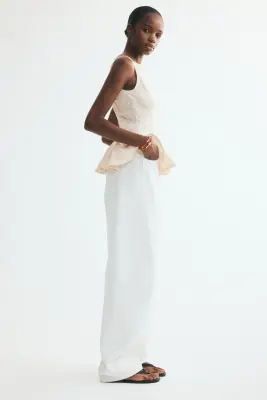 Top péplum texturé - Beige clair — photo 2