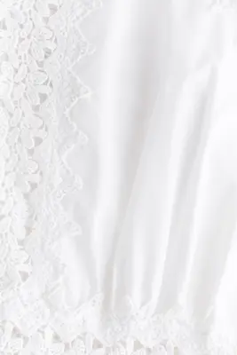 Combi-short en coton avec dentelle - Blanc — photo 5