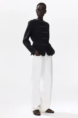 Veste avec boutons noués - Noir — photo 1