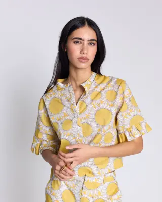Blouse Constantine imprimé Liberty tournesols jaune — photo 1