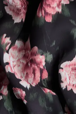 Blouse avec détail à nouer - Noir/fleuri — photo 5