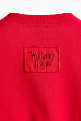 T-shirt avec détails brodés - Rouge/Kiss Me — photo 4