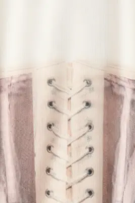 Top imprimé en mesh - Crème/corset — photo 3