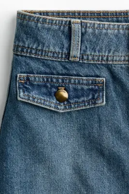 Minijupe trapèze en denim - Bleu denim — photo 2