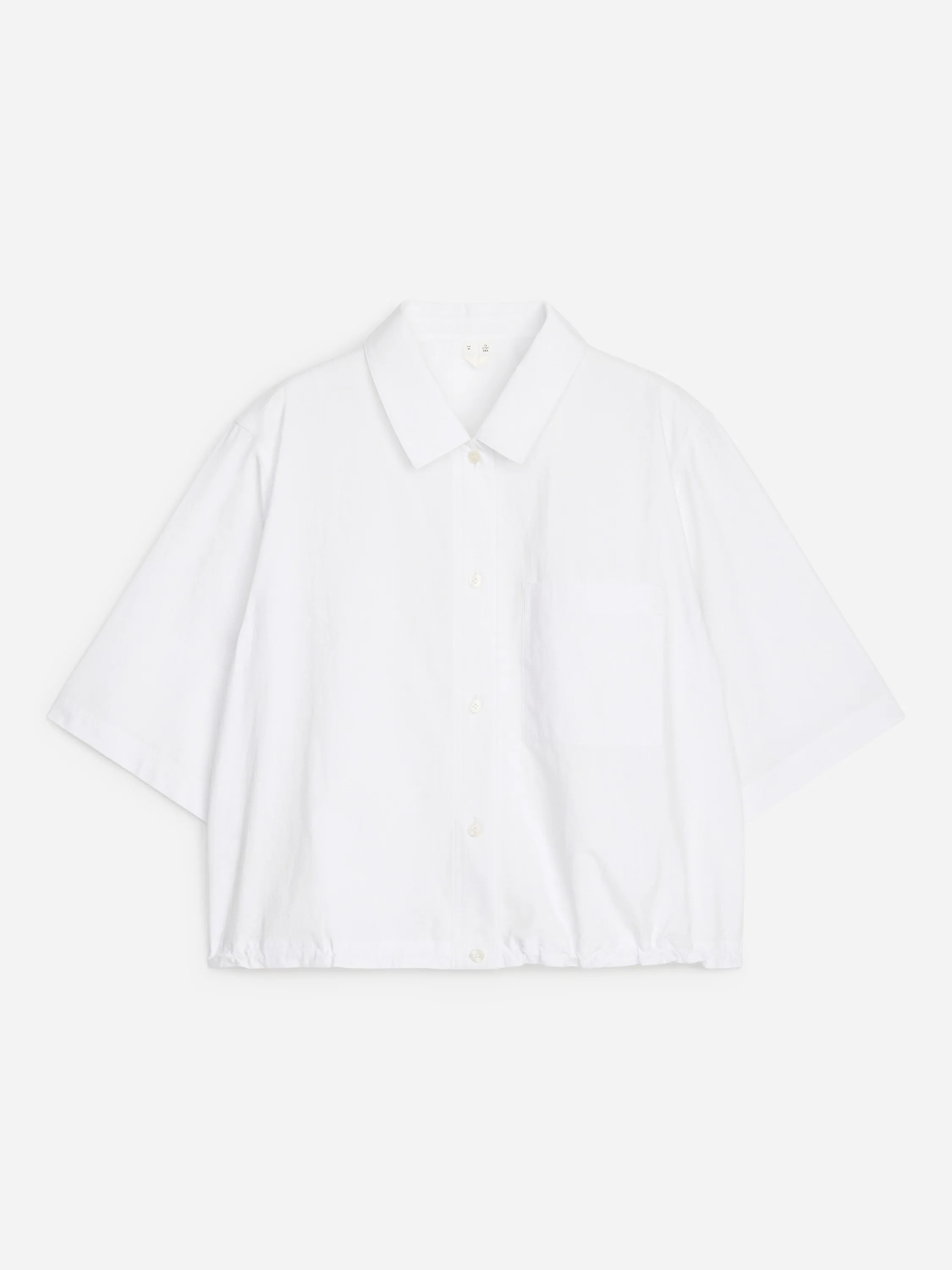Chemise en coton à manches courtes - Blanc