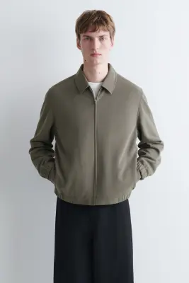 VESTE HARRINGTON EN SERGÉ CONTRECOLLÉ - VERT-GRIS — photo 2