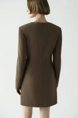 Robe à épaulettes - Taupe — photo 2