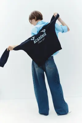 Sweat avec texte - Bleu foncé/Le Marais Académie — photo 2