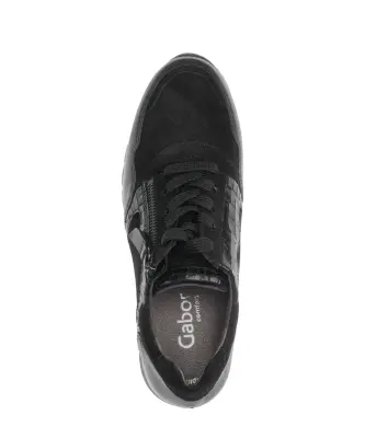 Baskets Gabor 76.438.67 Noires - Cuir Lacets Zip Grande Pointure Femme — photo 4