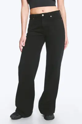 Jean jambe large taille mi-haute Paz - Tuned Black – Noir — photo 1