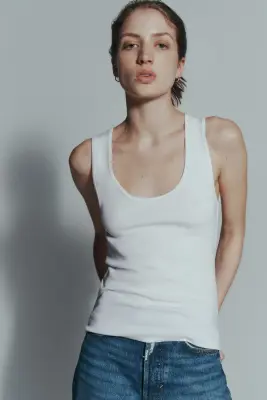 Débardeur en coton - Blanc — photo 1