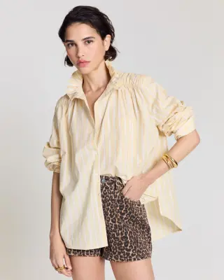 Chemise Leonor rayures jaune — photo 1