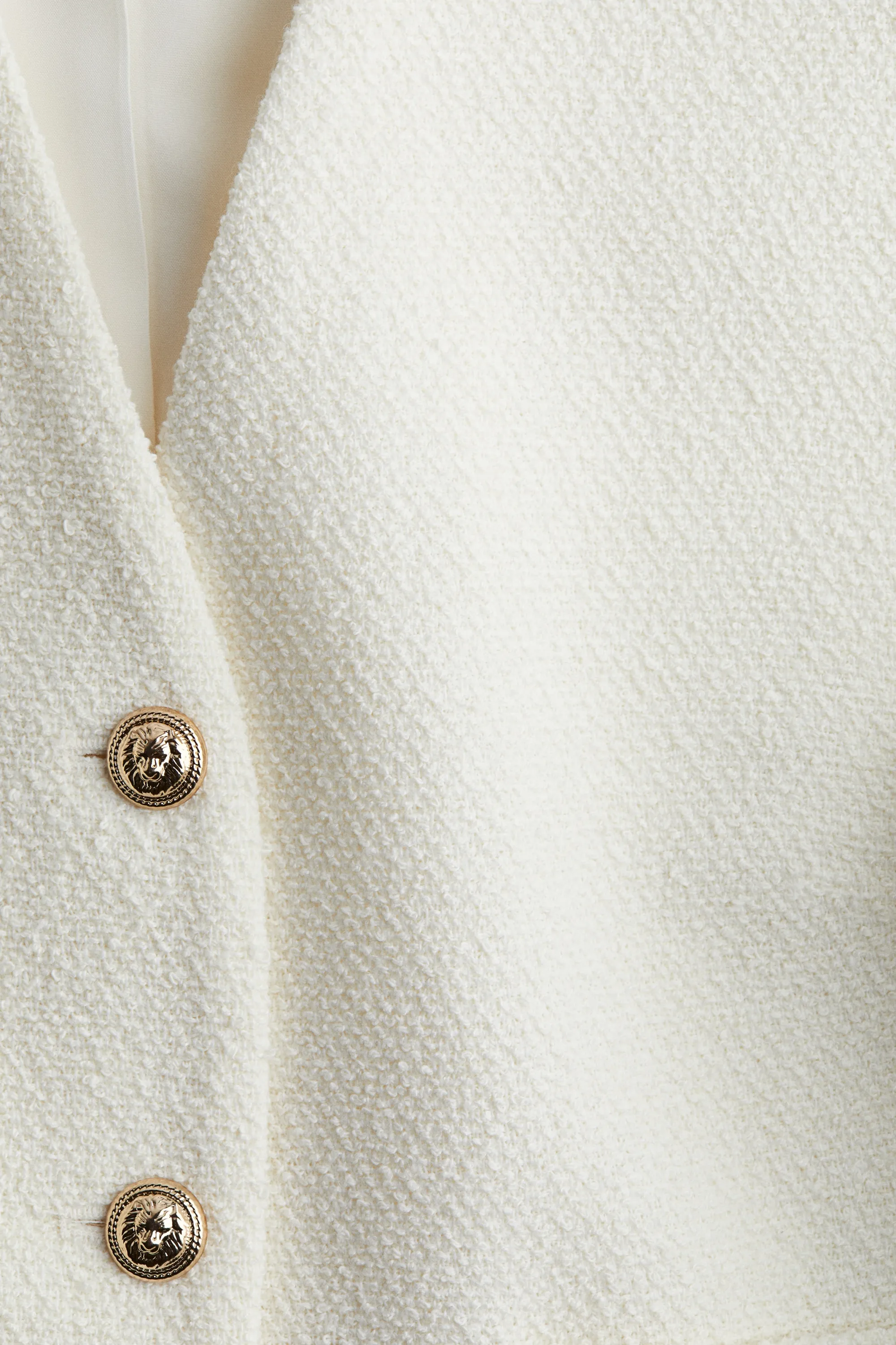 Gilet sans manches en bouclette - Crème