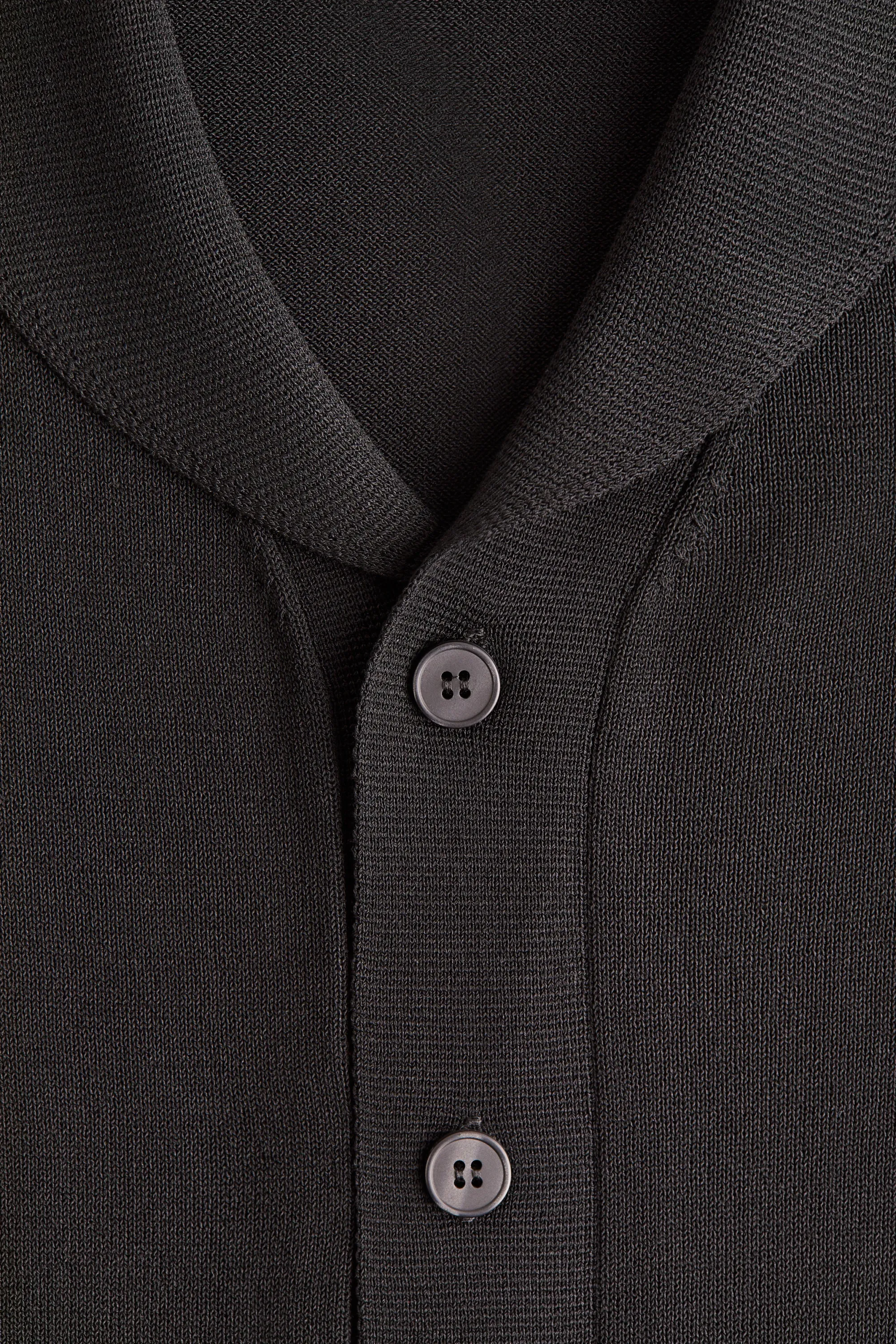 Chemise Regular Fit en maille fine - Noir