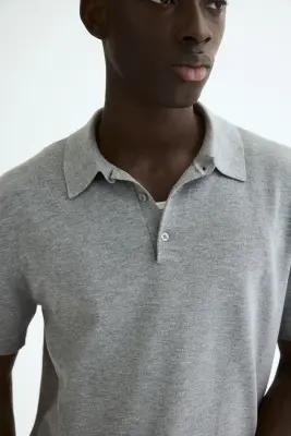 Polo Regular Fit - Gris chiné — photo 2