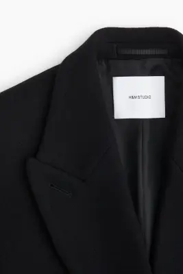 Manteau long en laine - Noir — photo 1