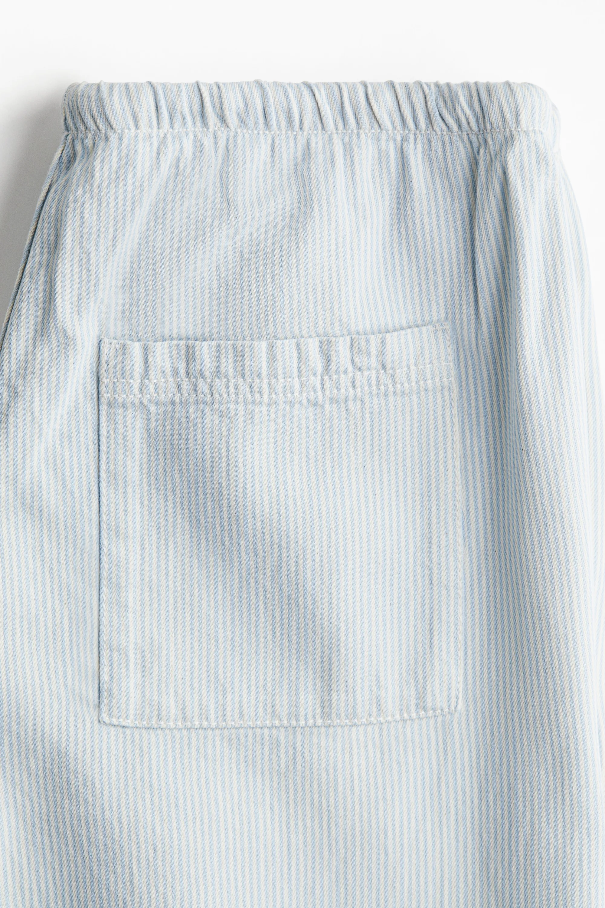 Pantalon en denim avec cordon de serrage - Bleu clair/rayé