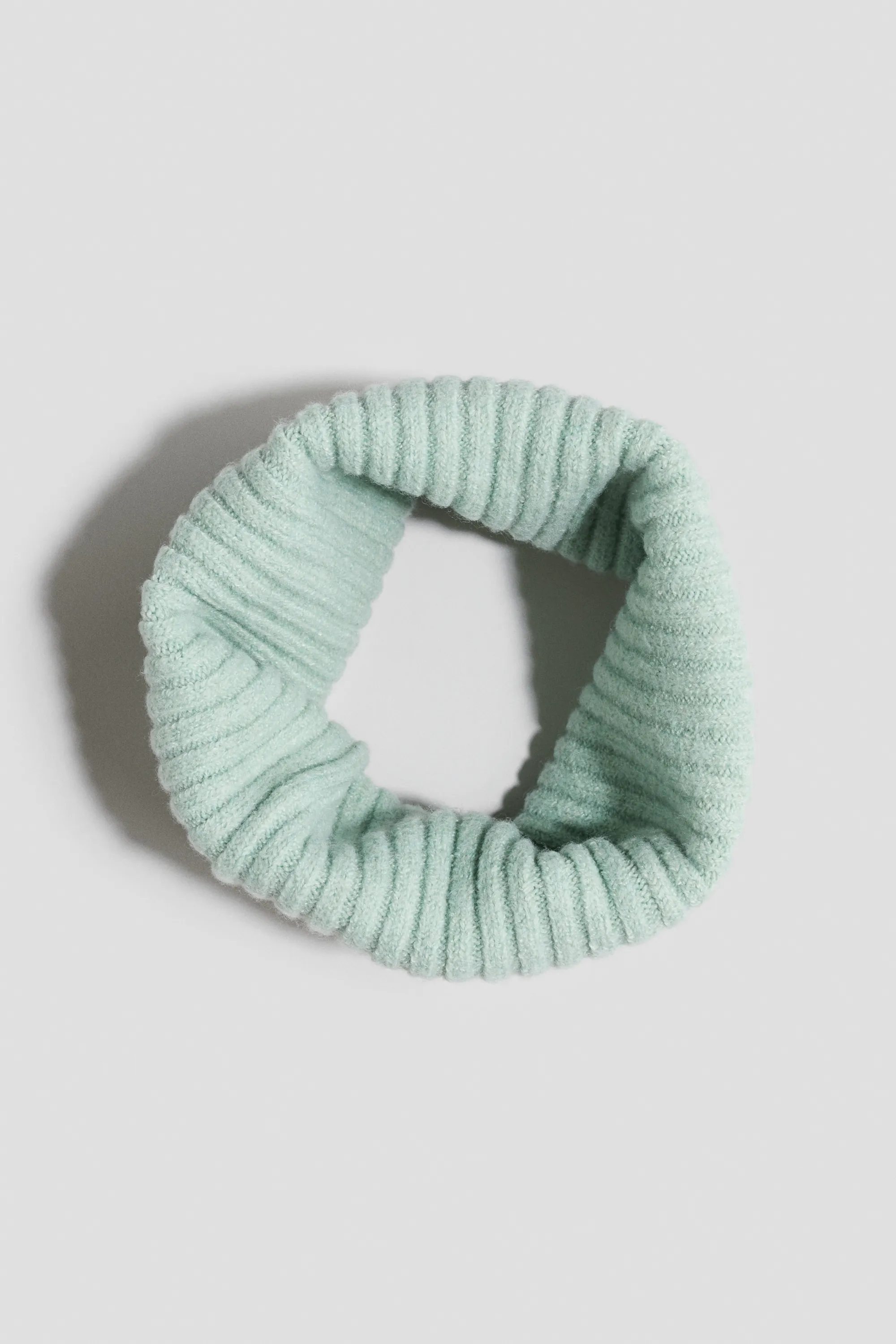 Snood en maille côtelée - Vert menthe