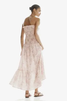 Robe bandeau smockée - Crème/fleuri — photo 3