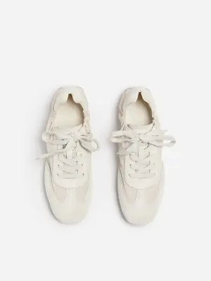 Baskets en nylon et cuir - Blanc cassé — photo 2