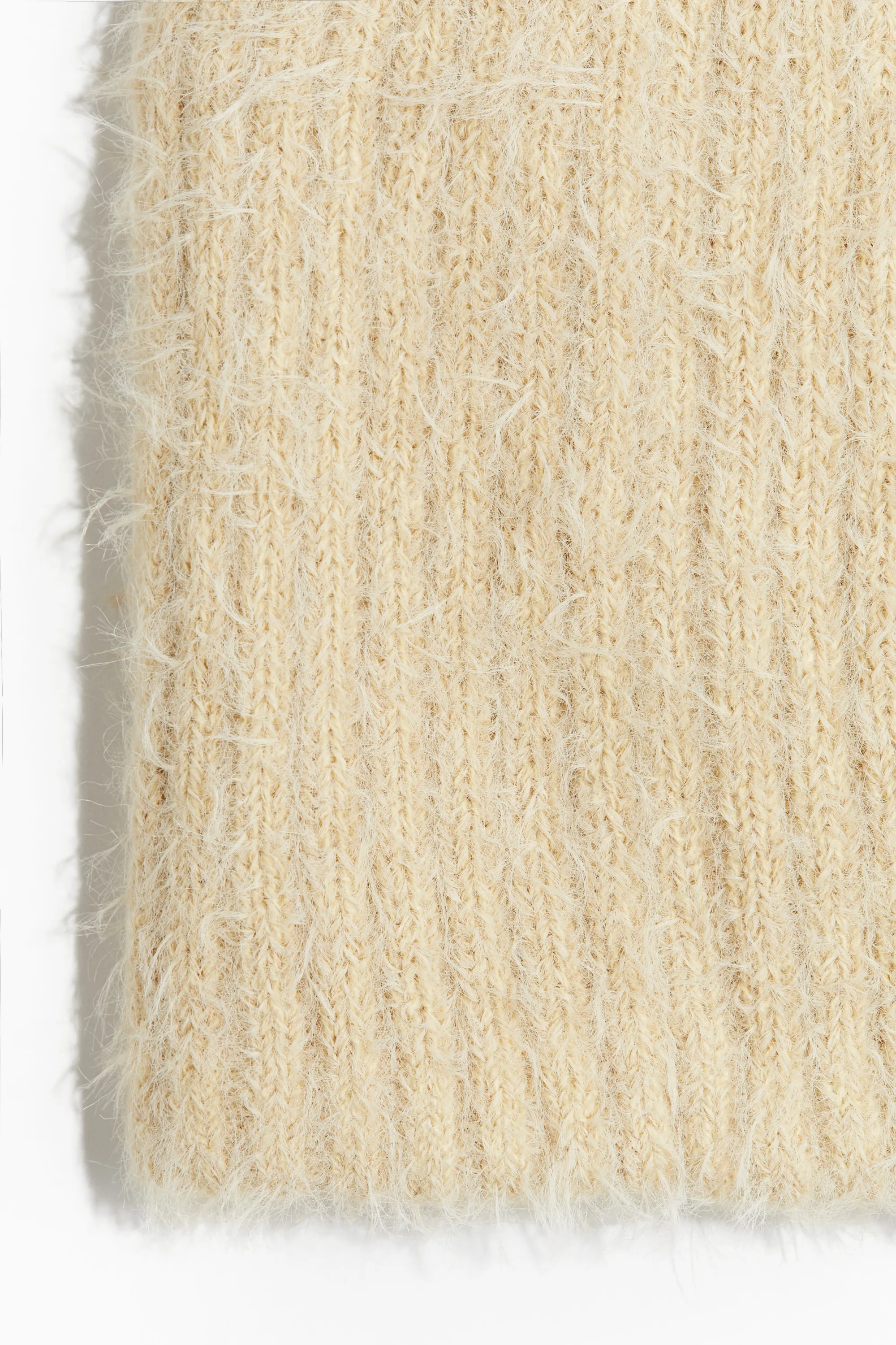 Bonnet en maille duveteuse - Jaune clair