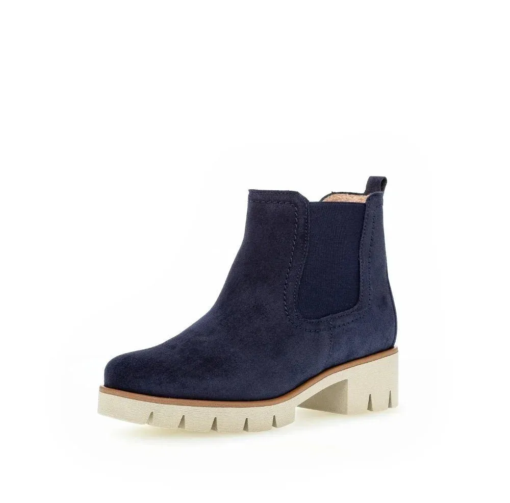 Bottines Gabor 31.710.36 Bleues - Daim Lacets Zip Grande Pointure Femme