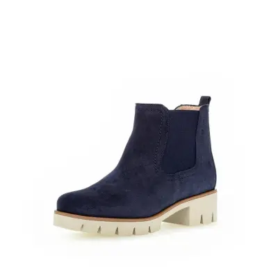 Bottines Gabor 31.710.36 Bleues - Daim Lacets Zip Grande Pointure Femme — photo 1