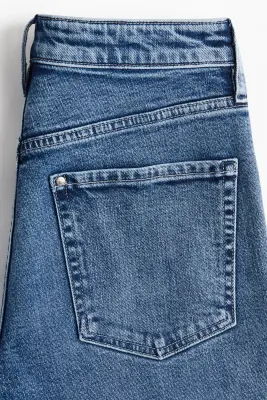 Slim Straight High Ankle Jeans - Bleu denim — photo 2