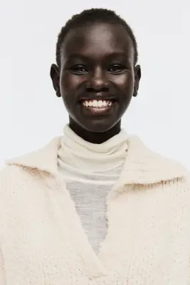Pull oversize avec col - Beige clair — photo 3