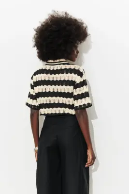 Pull polo marinière Femme — photo 4