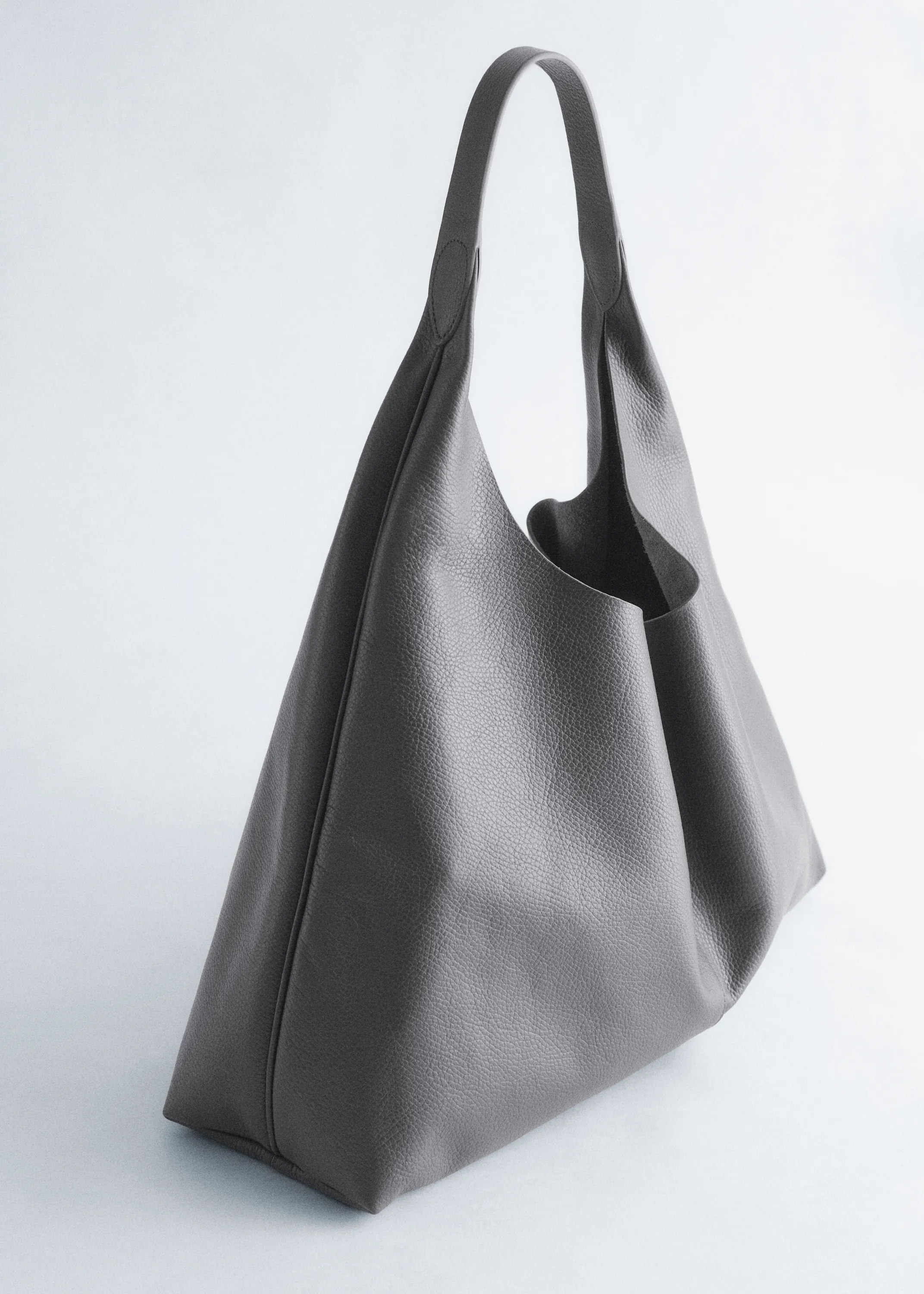 Sac cabas extra large en cuir - Gris foncé