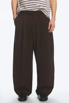 Pantalon Felix Barrel - Marron foncé — photo 1
