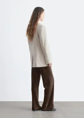 Blazer décontracté en lin et coton - Beige clair — photo 4