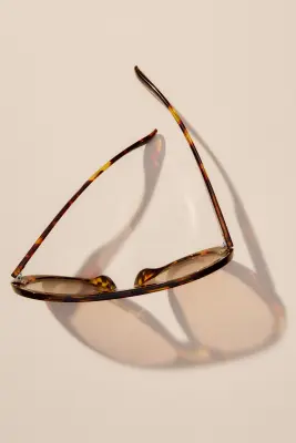 Lunettes de soleil de style aviateur - Marron/motif écaille de tortue — photo 4