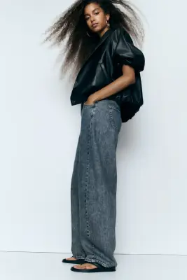 Barrel High Waist Jeans - Bleu denim foncé — photo 4