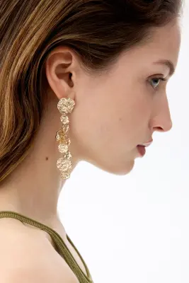 Boucles d'oreilles pendantes - Doré — photo 2