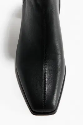 Bottines en cuir - Noir — photo 3