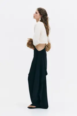 Pantalon chic avec jupe superposée - Noir — photo 2