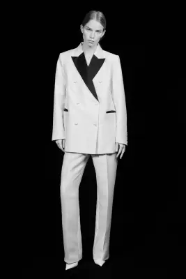 Blazer à fermeture croisée - Crème/noir — photo 1